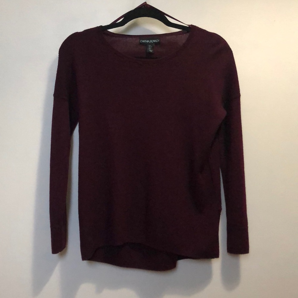 Cynthia Rowley Purple Merino Wool Sweater